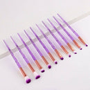 10Pcs Diamond Handle Makeup Brushes Set Crystal Spiral Handle Foundation Bl B3I1