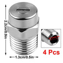 4 Pcs Pressure Washer Surface Cleaner Nozzle Replacement Thread Type Spray