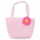 Nice Charm Princess Girl Straw Hat and Flower decoration Handbag (Pink) A6G2