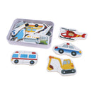 Wooden Blocks Puzzle Jigsaw Preschool Toys for Toddlers Kids Vehicle