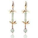 National Wind Earrings Retro Art Earrings Bamboo Knot Dongling Jade Earring