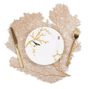 Stain Table Washable Place Placemat Resistant Woven Mat  Elegant Leaf Dining