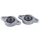 2 pcs KFL001 12 mm zinc-aluminum alloy flange pillow block ball bearings V3N3