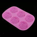 6 Cavity Silicone DIY Rose Flowers Fondant Cake Mold Cupcake Wedding Party Cake