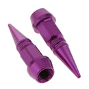 4x Aluminum Long Spike Wheel Tire Valve Stem Car Truck Air Caps Covers Purple