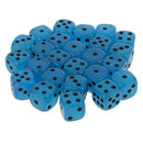 Blue Acrylic D6 Noctilucence Dices 6-Sided Point Spot Game Dice 25pcs/Pack Glow