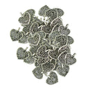 100x Alloy Filigree Heart Charms Necklace Pendant for Jewelry Making Craft