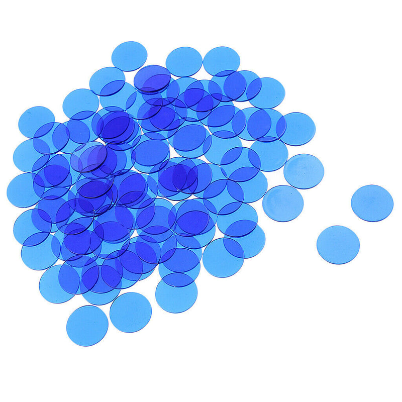 500Pcs Professional Bingo Game Chips Counting Bingo Chips Plastic Blue