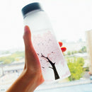420Ml Cherry Gradient Color Glass Water Bottle with Protective Bag for Kids