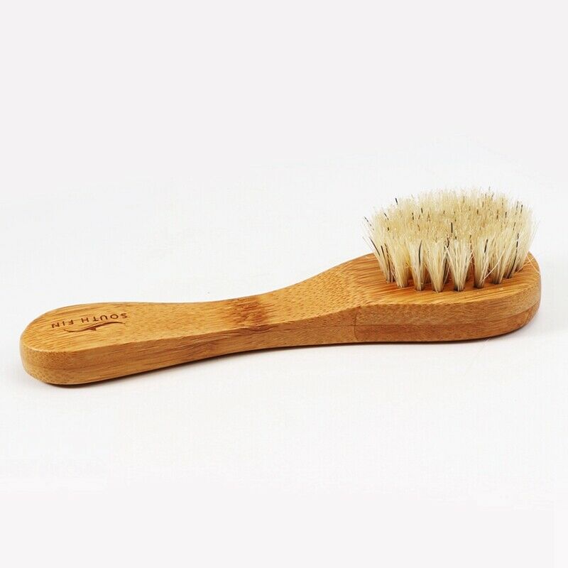 BLUE ZOO South Fin Bath & Shower Bamboo Face Brush With 100% White Boar Bri J6R2