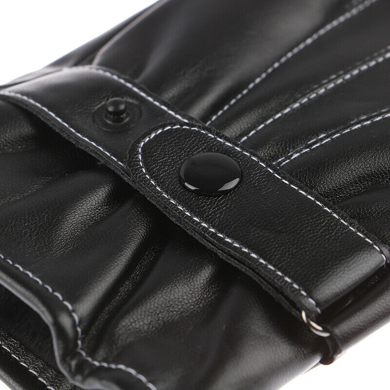 Leather Gloves Full Finger Mens Motorcycle Driving Winter Warm Touch Scree Gw
