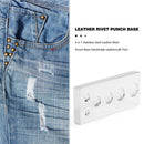 6 in 1 Stainless Steel Leather Rivet Punch Base Handmade Leathercraft Tool