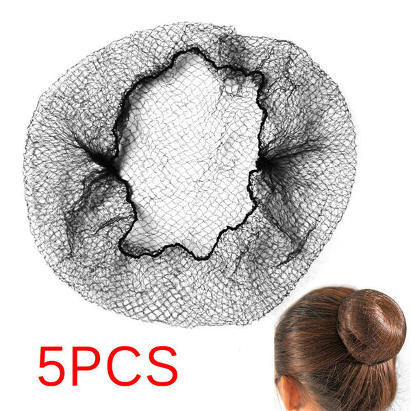 5PCs Women Ballet Dance Skating Snoods Hair Net Bun Cover Black Nylon Sexy  Z