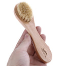 1XNatural Bristles Dry Face Cleansing Brush Facial Exfoliator Bamboo Handle Was