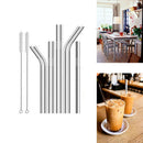 Long Stainless Steel Durable Cocktail Drinking Straws & Cleaner Brush DT5