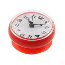 Waterproof Clock Mirror Window Glass Suction Clock for Bathroom Kitchen Red