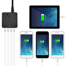 4 USB Ports Travel Phone Charging Station Socket AC Power Strip Charger US