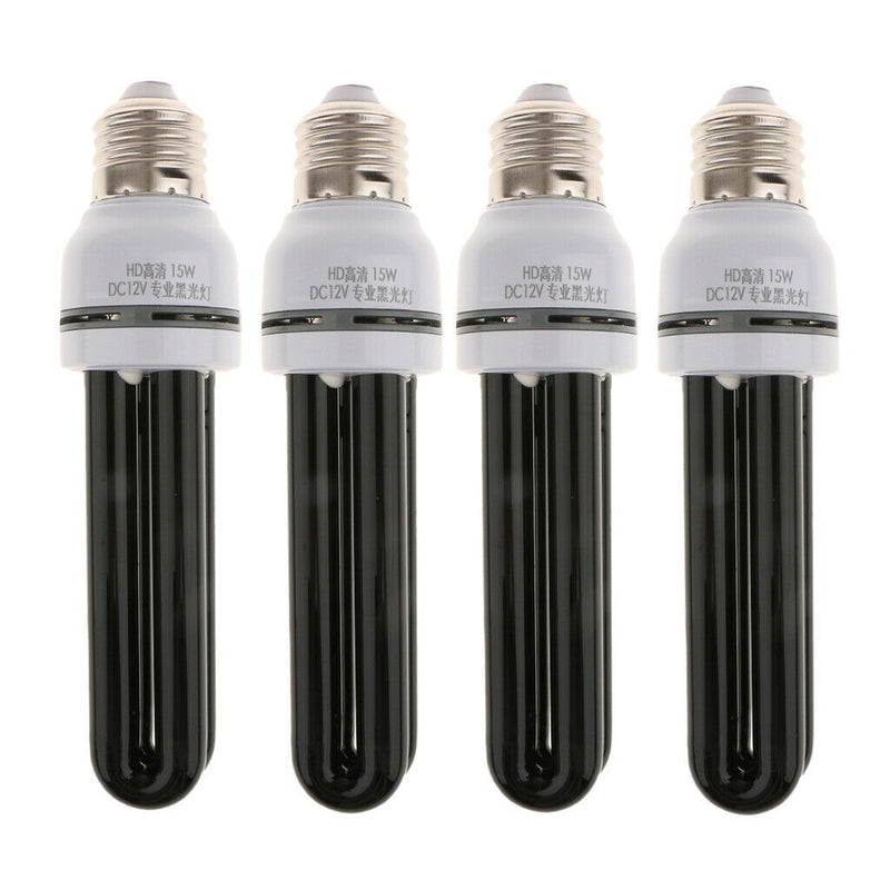 4x UV Fluorescent Blacklight Glowing Bulb Party Event Light Money Detector E27 -