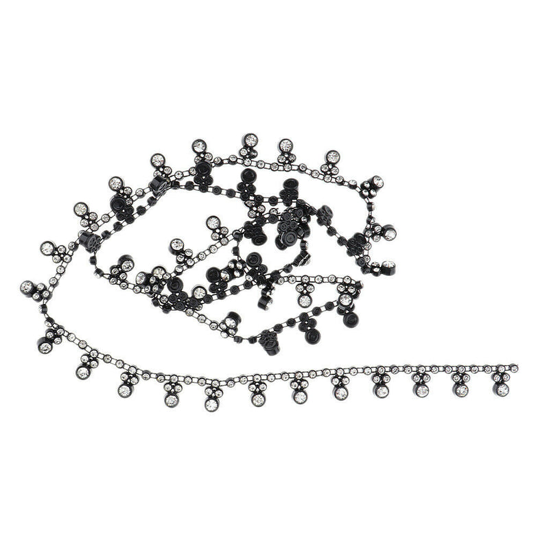 1 Yard Black Rhinestone Diamante Chain Trim Craft Applique Lace Sewing Trim