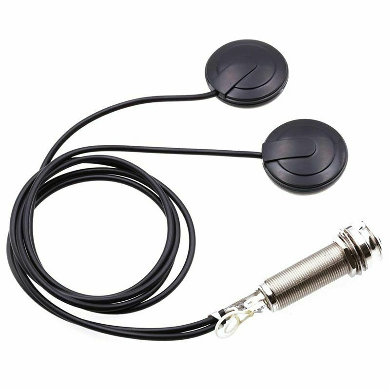 21-INCHES Wire Length 1/4 Inch Output Jack 2 In 1 Piezo Pickup Disc Transdu
