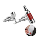 Fashion Men Shirts Cufflinks Bottle Wine Glass Alloy Enamel Button Charm Jewelr-