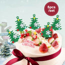 5pc Merry Christmas Cake Topper Cupcake Insert Card Mini Xmas Tree BirthdayB Hn