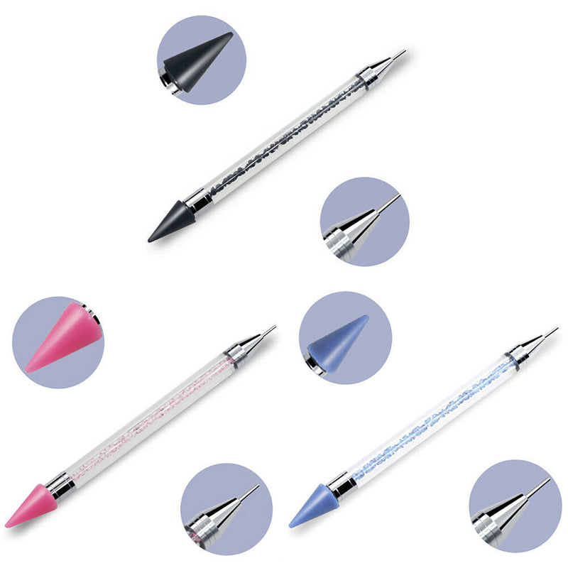 Dual-Ended Dotting Pen Rhinestone Picker Wax Pencil Manicure Nail Art Tool N Pg