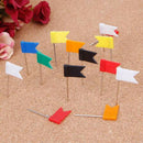 100 Pieces Mixed Color Flag Push Pins Nail Thumb Tack Map Drawing Pin Station Cy