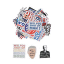 50pcs Set Trump Biden Bumper Memes Stickers WILL YOU SHUT UP DeSEAU