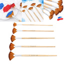 5 Pcs/Set Fan Paint Brush Set Artist for Acrylic Painting Watercolor Oil
