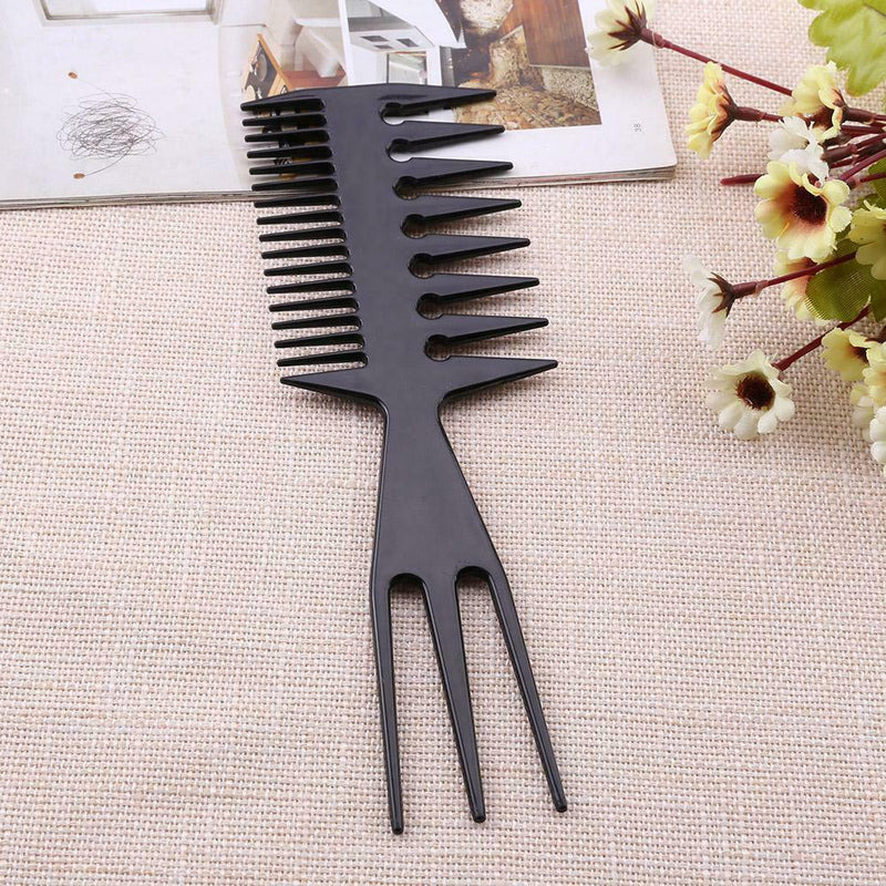 Black Double-sided Teeth Comb Fishbone Hair Comb for Salon Hairdressing Kit A