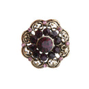 Large Flower Rhinestone Crystal Diamante Black Brooch Wedding Bridal Broach