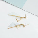 Korean Geometric Triangular Jewelry Irregular Earring White