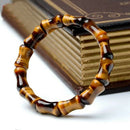 Tiger Eyes Natural Stone Bracelets Lucky for Women Men Bamboo Hand Row Ener
