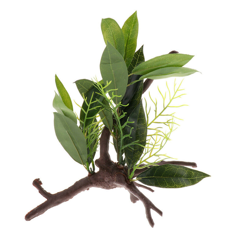 2Pcs Aquarium Reptile Turtle Frogs Rainforest Habitat Kit Artificial Plant