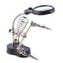 Adjustable 3.5X 12X Helping Hand Soldering Irons Stand Clip Led Light Magni