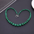 Charm Green Malachite Necklace OT Clasps Round Beads Necklace Women Jewelry