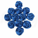 12pcs  50mm Blue Satin Ribbon Rose Flower DIY Wedding Bouquet Appliques Decor