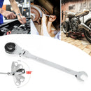 Tubing Ratchet Wrench Horn Spanners 72 Tooth Alloy Steel Repair Tool 10mm