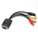 New PC VGA SVGA TO S-Video 3 RCA Composite HD AV TV Out Converter Adapter Cable