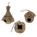 Straw Bird Nest Hanging Roosting Nest Birdhouse - Set of 3