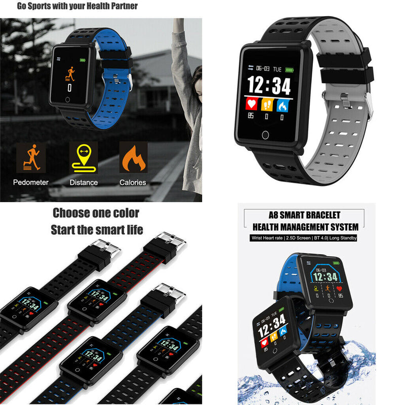 Electronic Sports Bluetooth Smart Watch Alarm Clock 180mAh Men Women Gray