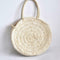 Simple Women Straw Big Round Handbag Tote Girl Circle Casual Beach Wristlet