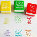 6pc/set Teacher/School stamp personalised self inking assorted rubber Speci Z4G1