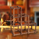 Foldable Charcoal color 6 Grid Wood Wine Holder Fashion Wine Rack Bar/Home/ F2R5
