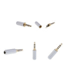5x 3.5mm 4 Pole TRRS Male Plug headphone Jack Cable Connector White