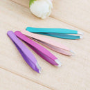 4pc Pro Stainless Steel Slant Tip Eyebrow Tweezer Hair Removal Makeup Tool 1.89"