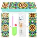 DIY Mandala Special Shaped Diamond Painting 2 Grids Pencil Case Storage Box