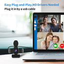1080P Full HD Webcam USB Web Camera with Mic Privacy Cover for Online Class A