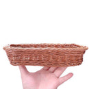 2pc Rattan Plastic Basket Cutlery Basket Rectangular Storage Box Cutlery Fo J7S1
